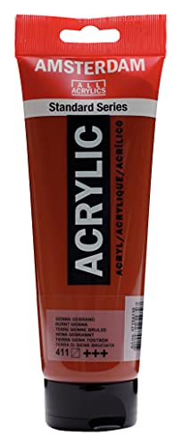 Amsterdam Standard Series Acrylic Tube 250 ml Burnt sienna 411 (17124110) - color: Burnt Sienna, size: 8.45 Fl Oz (Pack of 1)