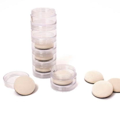 Craftelier - Kit of 2 Ink and Paints Bleding Tools with Base of 30 mm Diameter + Stackable Plastic Containers for Storing Foam Pads | Ideal for Applying Inks in Your Crafts - size: Ink Mixing Blending Tools + Stackable Containers