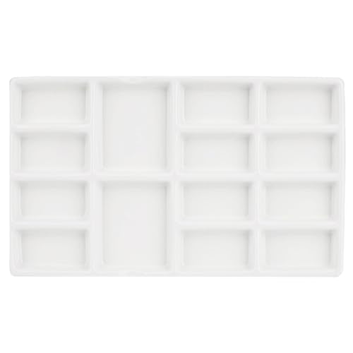 LSXYOS 8 Inch Porcelain Watercolor Palette, 14 Wells Ceramic Artist Paint Palette, Glazed, Ceramic Mixing Tray for Painters, Gouache Painting - color: 14 Wells Yx