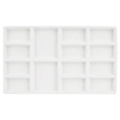 LSXYOS 8 Inch Porcelain Watercolor Palette, 14 Wells Ceramic Artist Paint Palette, Glazed, Ceramic Mixing Tray for Painters, Gouache Painting - color: 14 Wells Yx