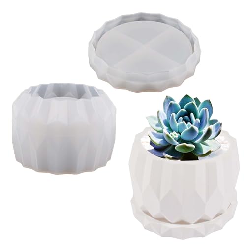 Silicone Resin Mould Flower Pot Set, Succulent Plant Flower Pot Silicone Mould, DIY Flower Pot Molds, Planter Pot Mold, Pen Holder molds - color: Style D