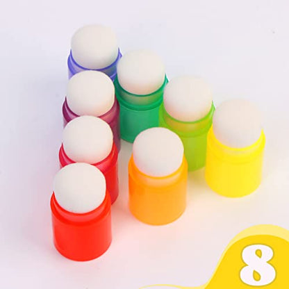 Yoseng 8 Pcs Blending Brushes For Card Making,Card Making Supplies,Finger Blending Brushes Daubers With Storage Box,Crafter Color Coded Handles Ink Blender Tool,Brush Head Diameter 0.77 Inches - color: Light Colour