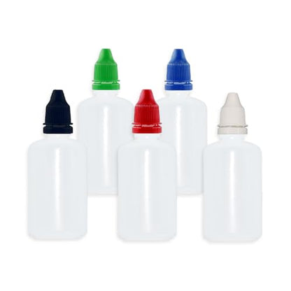 12 Pcs Dropper Bottles, 50ml/1.7 oz Empty Squeezable Small Mouth Dropper Bottle, Liquid Dropper Bottle with Blue Cap - color: Blue Cap