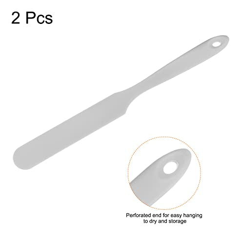 HARFINGTON 2Pcs Silicone Spatula Scraper 9.45" Reusable Non-Stick Flexible Spatulas for Epoxy Resin Liquid Paint Arts DIY Crafts, Grey - color: Gray