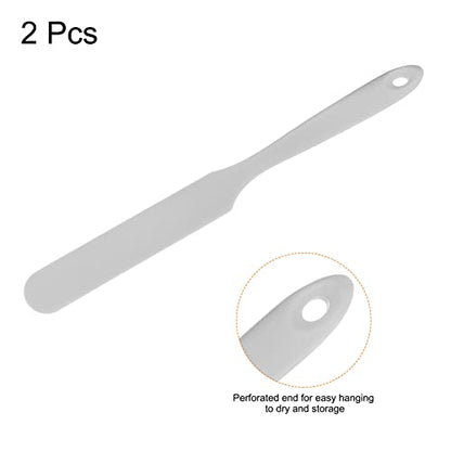 HARFINGTON 2Pcs Silicone Spatula Scraper 9.45" Reusable Non-Stick Flexible Spatulas for Epoxy Resin Liquid Paint Arts DIY Crafts, Grey - color: Gray