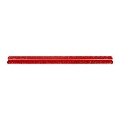Alumicolor Aluminum Combination Solid Drafting Scale, 12IN, Red - color: Red, size: 12 Inch, style: Combination