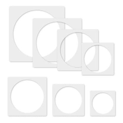 Round Stencil, 8 PCS Different Size Round Stencils, Template Stencil, Large Stencil for Spray Painting, Painting Template for Fabric Walls Arts Paper - style: round