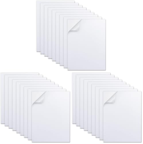 MEARCOOH Self Adhesive Foam Sheets, White 9x12 Inch 2mm Sticky Eva Foam Paper for Crafts Cardmaking Photo Frames Classroom Scrapbooking Christmas Crafts (White 10 Sheets) (Pack of 3) - color: White Self-adhesive, size: 9X12in-2mm (Pack of 3)