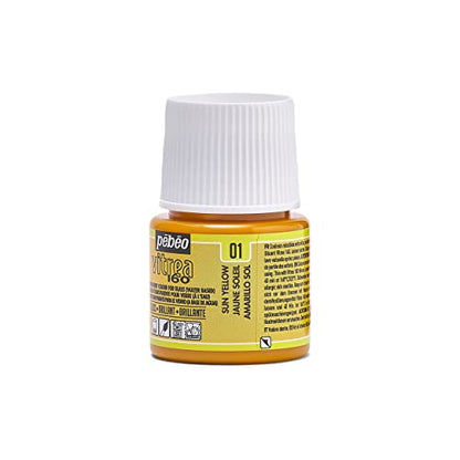 Pebeo Vitrea 160, Glossy Glass Paint, 45 ml Bottle - Sun Yellow - color: Sun Yellow