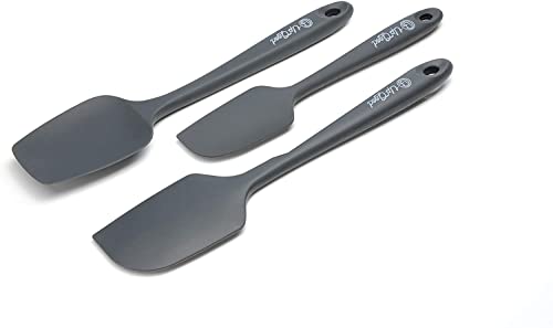 UpGood Silicone Spatula Set 600°F - High Heat Resistant Nonstick, Small and Large Kitchen Spatulas - Flexible BPA Free Professional Grade Cookware - Utensils for Cooking, Baking, Mixing(3 Pcs, Grey) - color: Gray, size: 3 Piece Set