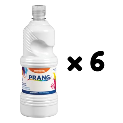 Prang Ready-to-Use Tempera Paint Quart, 32 oz., White, 6 Count - color: White (Pack of 6)