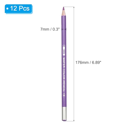 PATIKIL Watercolor Pencil, 12Pcs Water Soluble Pencils for Blending, Coloring, Sketch Drawing, Painting, Light Purple - color: Light Purple