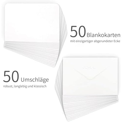 Funto 5x7 Blank Watercolor Cards and Envelopes, 50 Cards+50 Envelopes - style: 5x7 Cards and Envelopes