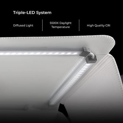 Foldio3-25Inch Product Photography Light Box, 65W High Powered Dimmable LED Light, CRI 98+, Foldable, White PP & Black Flocking Background Included, All-in-One Photo Studio Lightbox by ORANGEMONKIE - size: Foldio3