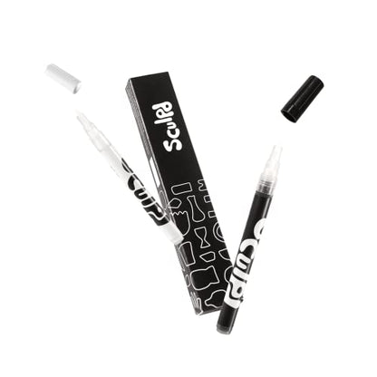 Sculpd Acrylic Paint Pens Set, Premium Fine Tips for Painting Pottery, Wood, Cardboard, Paper, Glass & Most Other Surfaces, Black and White Fine Tip Paint Pens for Arts & Crafts | Premium fine-tip paint pens for pottery, wood, cardboard, paper, glass and