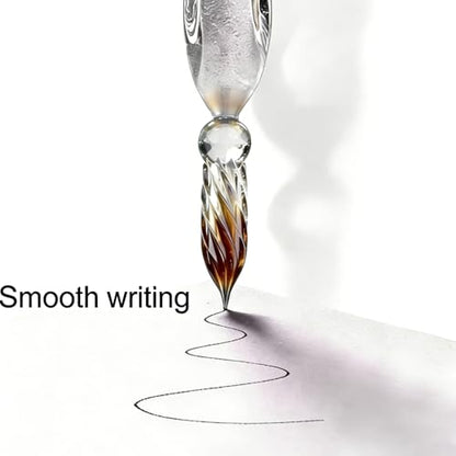 Glass Dip Pen Set,Calligraphy Pen,Crystal Signature Pen for Art, Writing, Signatures -Decoration and Business Gift