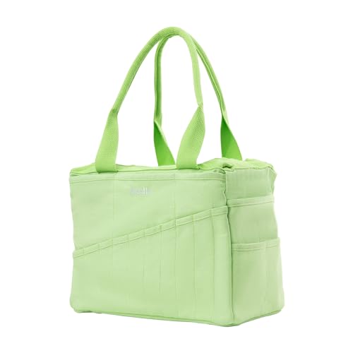 Soolla Studio Bag: Art Supply Storage Organizer & Pottery Tool Bag, Washable Tote, Yarn Bag, Crochet, 30 Pockets, 15+ Colors - color: Lime Drip