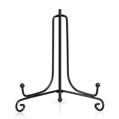 Artliving Plate Stands for Display, 5 Inch Black Iron Easel Plate Display Photo Holder Stand, Displays Picture Frames, Decorative Plates, Tablets and Art (2 pack) - size: 5 inch(2 pack)