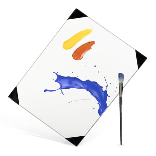 Glass Palette for Oil Painting, 12 x 9 Inches, Ultra Clear, Easy to Clean - color: 1pc-clear, size: 12" x 9" x 0.2"