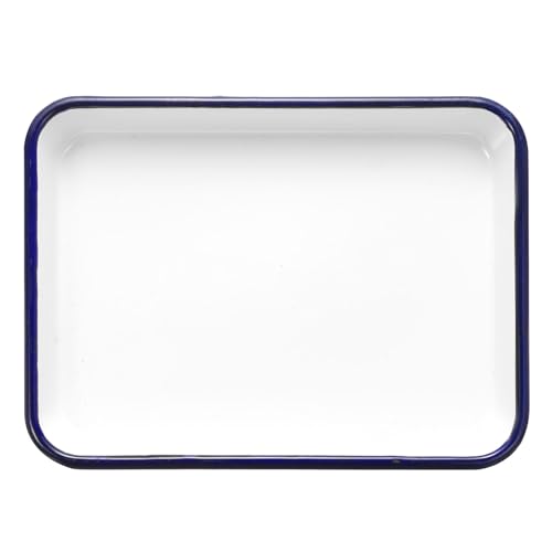 HARFINGTON Butcher Tray Palette 8.7" x 6.3" (22cm x 16cm) Metal Triple Enamel Coated Rectangular Tray Holder Artist Painter Painting Tool for Art Paint Acrylic Watercolor Mixing - size: 8.7" x 6.3"