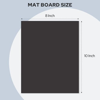 AUEAR 8x10 Uncut Picture Mat Boards, 10 Pack Black Matt Boards for Prints - color: Black, size: 8x10