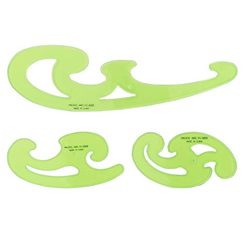 Pacific Arc French Curve Set, 3 Shapes, Clear Curve Ruler, Drafting Tools, Drawing Tools, Woodworking Tools, Comic Template Tool - size: Single 3pcs set
