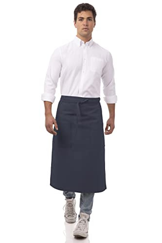 Chef Works Unisex Two Pocket Bistro Apron - color: Navy