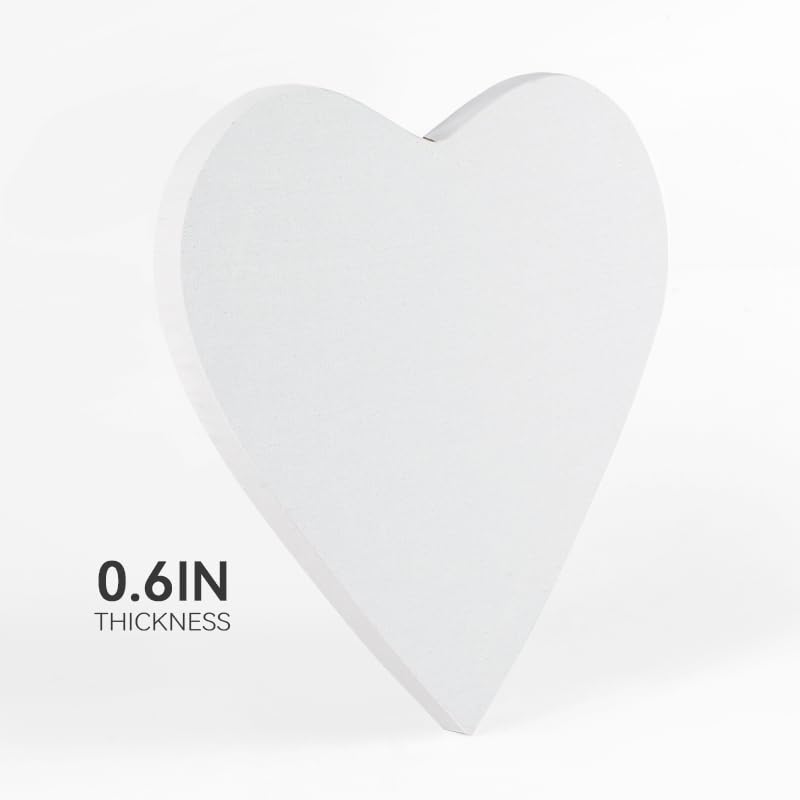 Transon 12inch Artist Heart Canvas Primed Stretched Canvas Ready for Painting Pack of 2 - size: Heart 2PCS