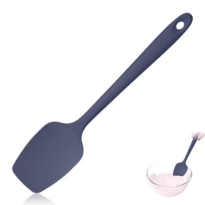 600ºF Heat Resistant Cooking Silicone Spoon Spatula, Midnight Blue | High Heat Food Safe Seamless Kitchen Spoonula Scraper for Baking Mixing Scraping Stirring Egg Nonstick Cookware Pan Bowl - color: Midnight Blue, size: 11.34in - Spoon Spatula
