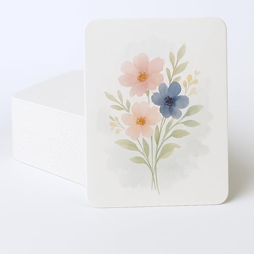 Moriquill 100 Watercolor Paper Cards, 5 x 7 in, 300gsm Cold Press | Rounded Corners and Textured Surface for Painting, Journaling, Handmade Cards and Mixed Media - size: 5 x 7