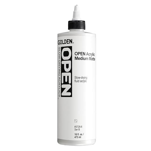 GOLDEN OPEN Acrylic Medium (Matte), 16 fl. oz. Bottle | Artist grade slow drying acrylic medium. - size: 16 Fl Oz (Pack of 1)
