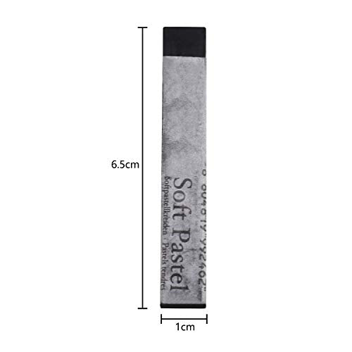 6 Pcs Soft Pastel Drawing Chalk Set Square Sketch Pastel Chalk Painting Sticks Drawing Sketching Pen Art Supplies Artists Beginners Non-Toxic Soft Pastel Stick Crayons for Teachers Professionals - color: black
