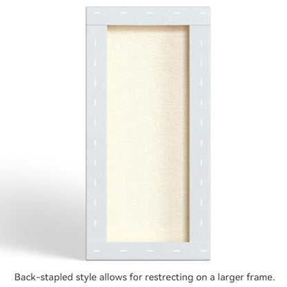 PHOENIX 10x20 Inch 3 Pack Gallery Canvas - 1.5 in Thick Long Canvases for Painting - Deep Edge 100% Cotton 11 Oz. Gesso Primed White Blank Professional Canvas Oil & Acrylic Paints - size: 10"x20", style: Gallery
