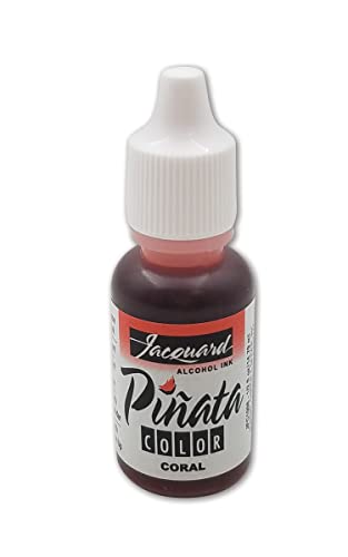 Jacquard Pinata Alcohol Ink - Coral - Professional and Versatile Ink that Produces Color Saturated and Acid-Free Results - 1/2 Fluid Ounce - Made in The USA - color: Coral, size: 1/2 fl oz