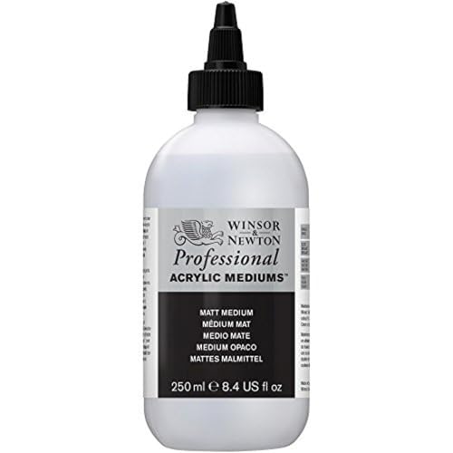 Winsor & Newton Professional Acrylic Medium, Matt Medium, 250ml | Extends acrylic paint while reducing surface sheen to create a consistent matte finish without affecting workability. - color: Matt Medium, style: 250ml (8.5-oz)