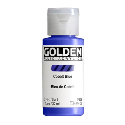 GOLDEN Fluid Acrylics, Cobalt Blue, 1 fl. oz. Bottle