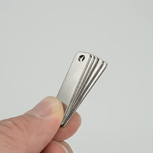 StayMax Metal Engraving Blanks Stamping Blanks 304 Stainless Steel Rectangle Blank Tags with 2 Holes 25 PCS 4cm*1cm