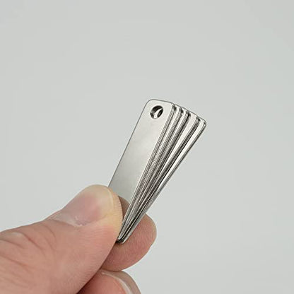 StayMax Metal Engraving Blanks Stamping Blanks 304 Stainless Steel Rectangle Blank Tags with 2 Holes 25 PCS 4cm*1cm