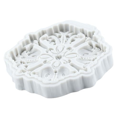 Baroque Scroll Relief Polymer Clay Mold Baroque Lace Silicone Molds | Embossed Sculpture DIY Craft Epoxy Resin Casting Polymer Clay Tools Crafts Air Dry Jewelry Making - color: Style Q