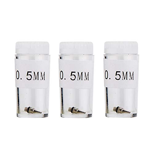 3PCS 0.5mm Airbrush Nozzles and Needles Replacement Parts with 11 in 1 Airbrush Cleaning Repair Tool for Airbrush Gun - size: 3PCS 0.5mm Nozzle and Needles/Cleaning Kit