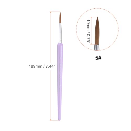 HARFINGTON 3pcs Detail Paint Brushes 19mm Pointed Tip Nylon Hair Miniature Painting Brush for Watercolor Oil Acrylic Painting(5#), Purple - color: Purple, size: 5# 19mm