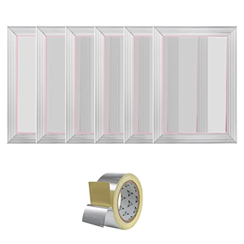 VEVOR Screen Printing Kit, 6 Pieces Aluminum Silk Screen Printing Frames, 10x14inch Silk Screen Printing Frame with 156 Count Mesh, High Tension Nylon Mesh and Sealing Tape for T-Shirts DIY Printing - size: 10x14inch-6
