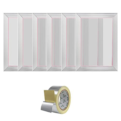 VEVOR Screen Printing Kit, 6 Pieces Aluminum Silk Screen Printing Frames, 10x14inch Silk Screen Printing Frame with 156 Count Mesh, High Tension Nylon Mesh and Sealing Tape for T-Shirts DIY Printing - size: 10x14inch-6