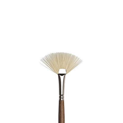 Winsor & Newton Artists' Oil Synthetic Brush, Fan #6 | Synthetic Flagged Bristles, Excellent Color Carrying Capacity, Handmade in England, For Oil Paint - style: Fan #6