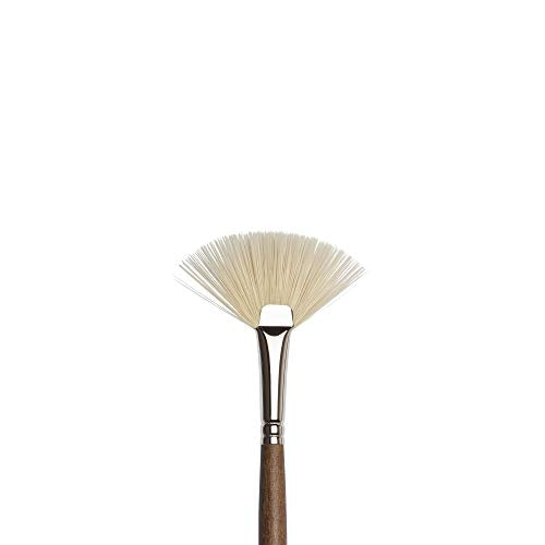 Winsor & Newton Artists' Oil Synthetic Brush, Fan #6 | Synthetic Flagged Bristles, Excellent Color Carrying Capacity, Handmade in England, For Oil Paint - style: Fan #6