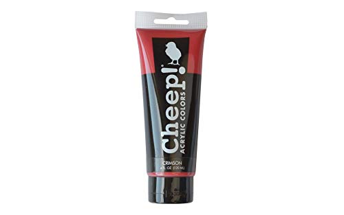 Cheep! Acrylic Paints, 4 oz. Tube - Crimson, Perfect for Artists - Quality Acrylic Paint Heavy Body Paint Artist and Student - color: Crimson