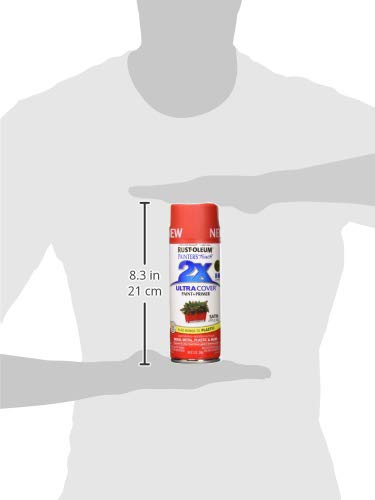 Rust-Oleum 334094 Painter's Touch 2X Ultra Cover Spray Paint, 12 oz, Satin Apple Red (Pack of 4) - color: Satin Apple Red, size: 12 Ounce (Pack of 4)