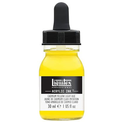 Liquitex Professional Acrylic Ink, 1-oz Jar, Cadmium Yellow Light Hue | Ultra Fluid Acrylic, Highly Pigmented, Dye-Free, Non-Fading, Satin Finish, Permanent When Dry, Lightfast - color: Cadmium Yellow Light Hue, style: 1-oz Jar