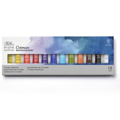 Winsor & Newton Cotman Watercolor Paint Set, 12 Colors, 8ml (0.27-oz) Tubes - style: 12 Tube Set 8ml