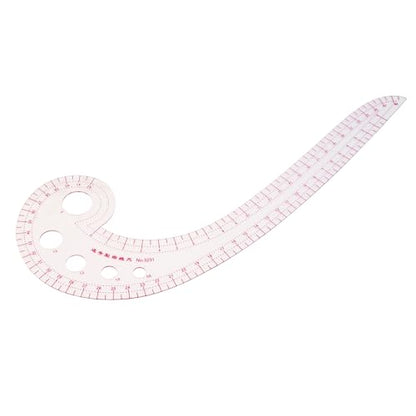 3pcs Clothing Patterning Ruler Sew French Curve Ruler Metric Shaped Plastic Sewing Tools Include Curve/Triangular Rule Tracing Wheel for Beginners Tailors Designers (3pcs)